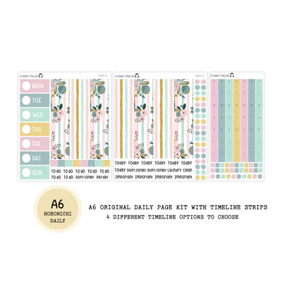 Spring Blooms - Daily Kit - Hobonichi Cousin A5 , A6 orginial Techo // #DK-02