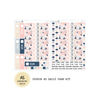 Peach And Navy  - Daily Kit - Hobonichi Cousin A5 , A6 orginial Techo // #DK-11
