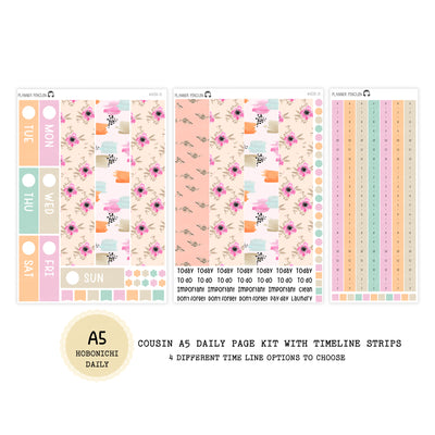 Poppy- Daily Kit - Hobonichi Cousin A5 , A6 orginial Techo // #DK-13