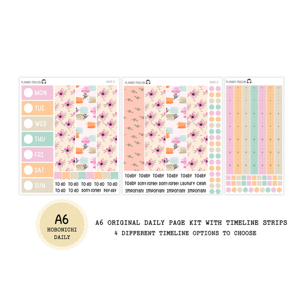 Poppy  - Daily Kit - Hobonichi Cousin A5 , A6 orginial Techo // #DK-13