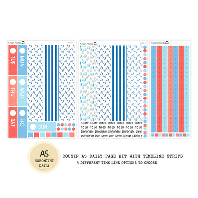 Nautical - Daily Kit - Hobonichi Cousin A5 , A6 orginial Techo // #DK-14