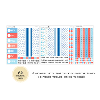 Nautical - Daily Kit - Hobonichi Cousin A5 , A6 orginial Techo // #DK-14