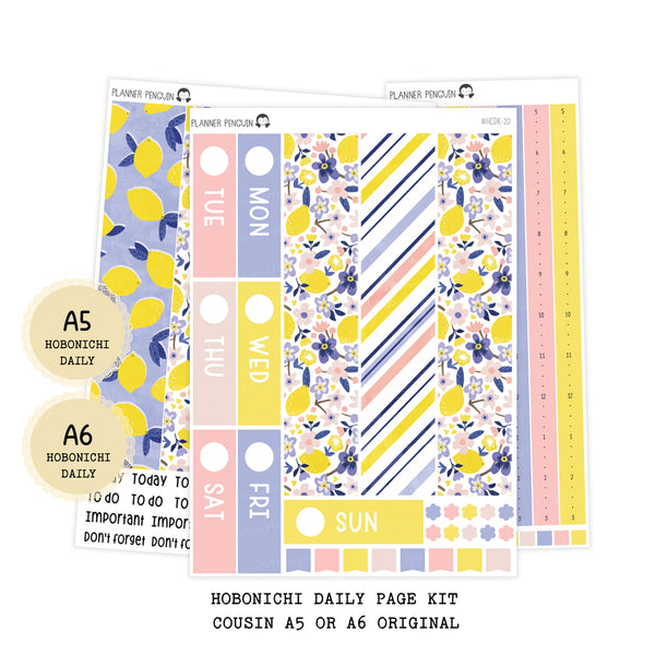 Lemon Twist - Daily Kit - Hobonichi Cousin A5 , A6 orginial Techo // #DK-20