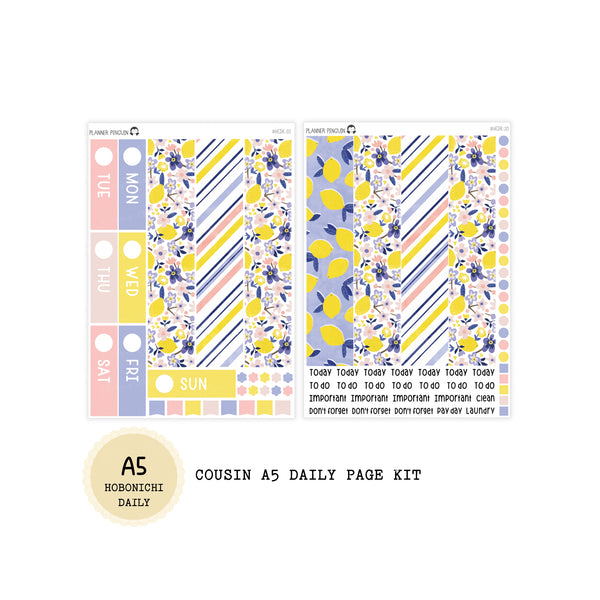 Lemon Twist - Daily Kit - Hobonichi Cousin A5 , A6 orginial Techo // #DK-20