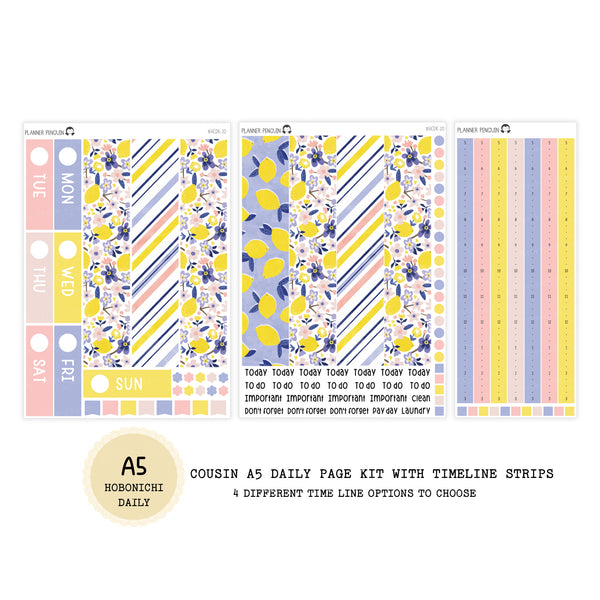 Lemon Twist - Daily Kit - Hobonichi Cousin A5 , A6 orginial Techo // #DK-20