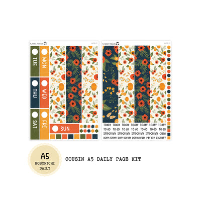 Foxy Fall- Daily Kit - Hobonichi Cousin A5 , A6 orginial Techo // #DK-22