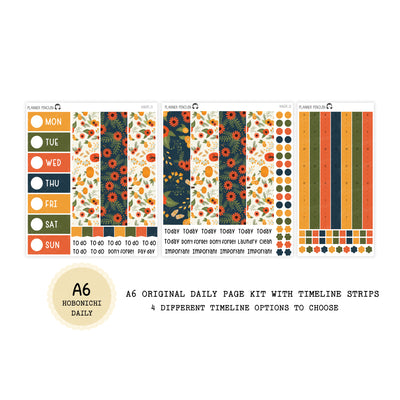 Foxy Fall- Daily Kit - Hobonichi Cousin A5 , A6 orginial Techo // #DK-22