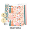Peach Floral - Daily Kit - Hobonichi Cousin A5 , A6 orginial Techo // #DK-24