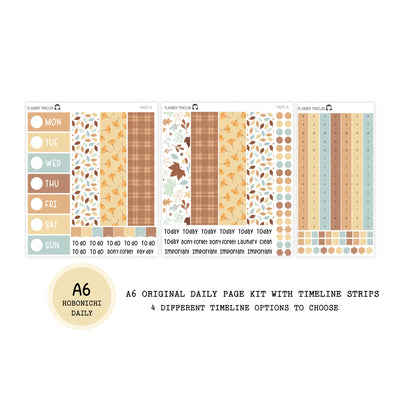 Fall Floral - Daily Kit - Hobonichi Cousin A5 , A6 orginial Techo // #DK-26