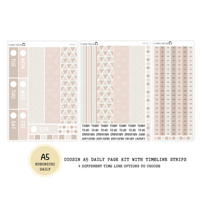 Beige Neutral - Daily Kit - Hobonichi Cousin A5 , A6 orginial Techo // #DK-65