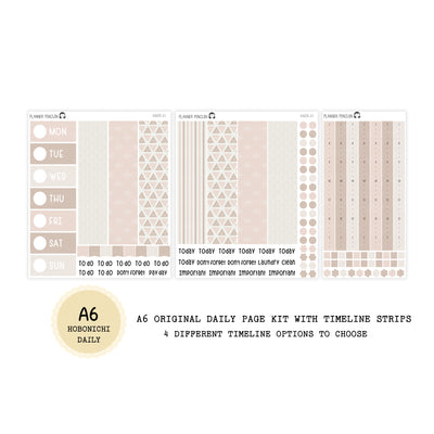 Beige Neutral - Daily Kit - Hobonichi Cousin A5 , A6 orginial Techo // #DK-65