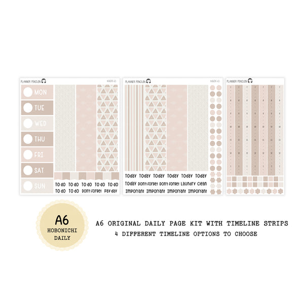 Beige Neutral - Daily Kit - Hobonichi Cousin A5 , A6 orginial Techo // #DK-65