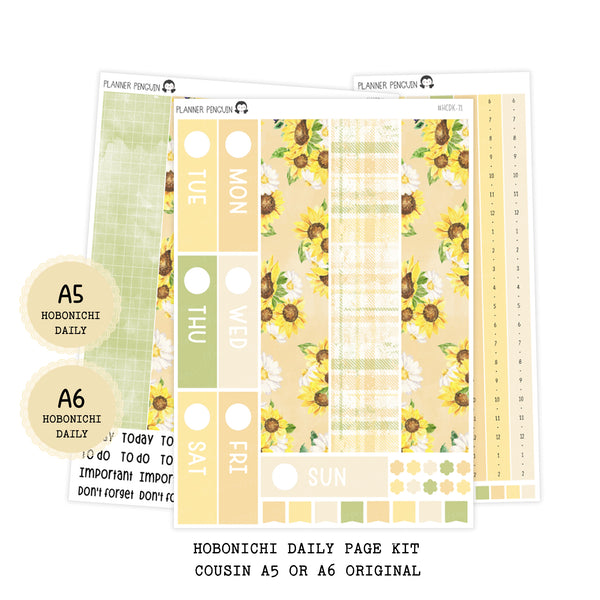 Sunny Bee - Daily Kit - Hobonichi Cousin A5 , A6 orginial Techo // #DK-71