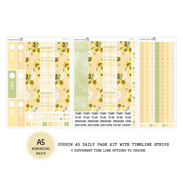 Sunny Bee - Daily Kit - Hobonichi Cousin A5 , A6 orginial Techo // #DK-71