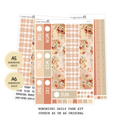 Rustic Autumn - Daily Kit - Hobonichi Cousin A5 , A6 orginial Techo // #DK-72