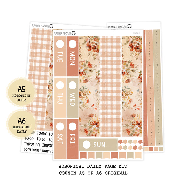 Rustic Autumn - Daily Kit - Hobonichi Cousin A5 , A6 orginial Techo // #DK-72
