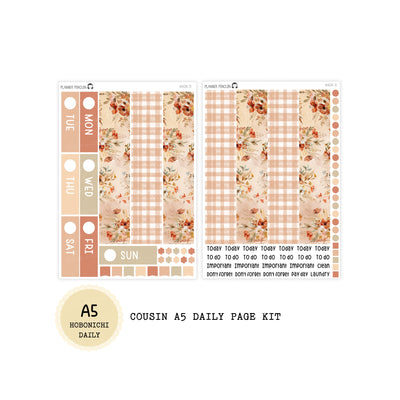 Rustic Autumn - Daily Kit - Hobonichi Cousin A5 , A6 orginial Techo // #DK-72
