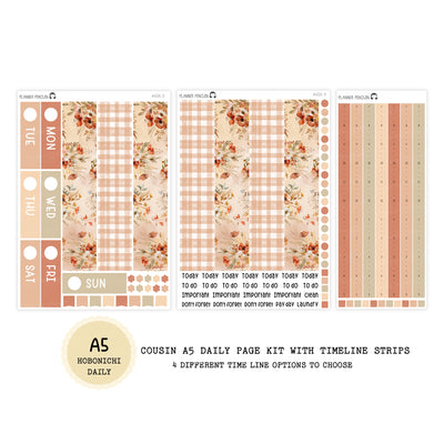 Rustic Autumn - Daily Kit - Hobonichi Cousin A5 , A6 orginial Techo // #DK-72