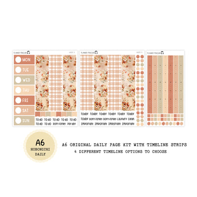 Rustic Autumn - Daily Kit - Hobonichi Cousin A5 , A6 orginial Techo // #DK-72
