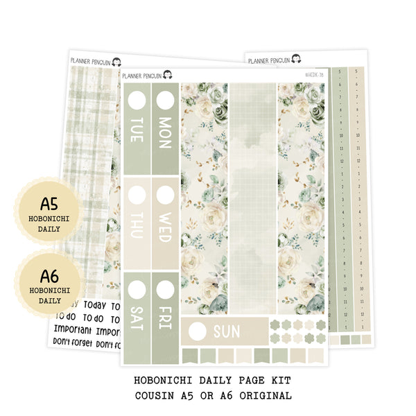 Winter Cottage - Daily Kit - Hobonichi Cousin A5 , A6 orginial Techo // #DK-78