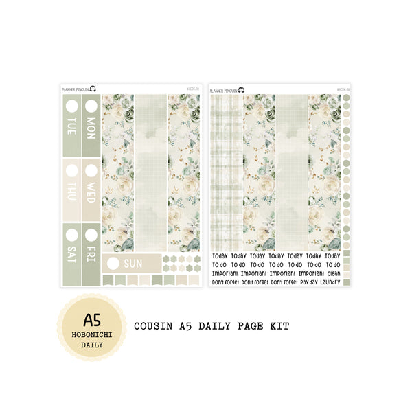 Winter Cottage - Daily Kit - Hobonichi Cousin A5 , A6 orginial Techo // #DK-78