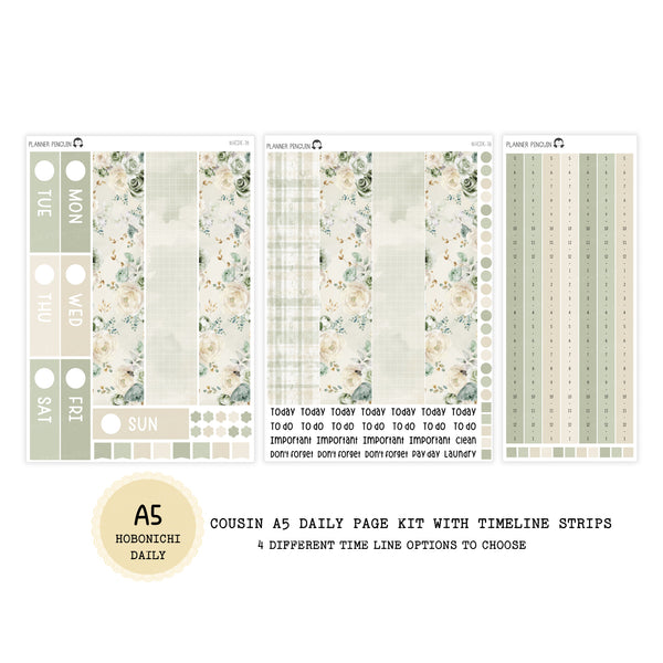 Winter Cottage - Daily Kit - Hobonichi Cousin A5 , A6 orginial Techo // #DK-78