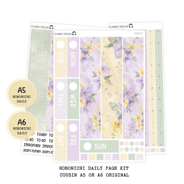 Honey Lavender - Daily Kit - Hobonichi Cousin A5 , A6 orginial Techo // #DK-79