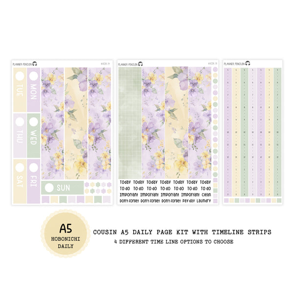 Honey Lavender - Daily Kit - Hobonichi Cousin A5 , A6 orginial Techo // #DK-79