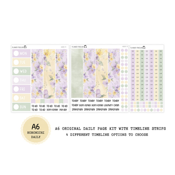 Honey Lavender - Daily Kit - Hobonichi Cousin A5 , A6 orginial Techo // #DK-79