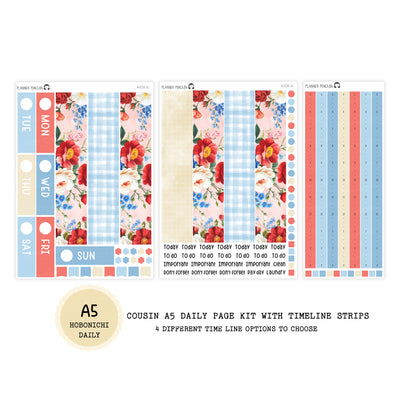 French Riviera - Daily Kit - Hobonichi Cousin A5 , A6 orginial Techo // #DK-82