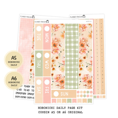 Peach Farm - Daily Kit - Hobonichi Cousin A5 , A6 orginial Techo // #DK-83