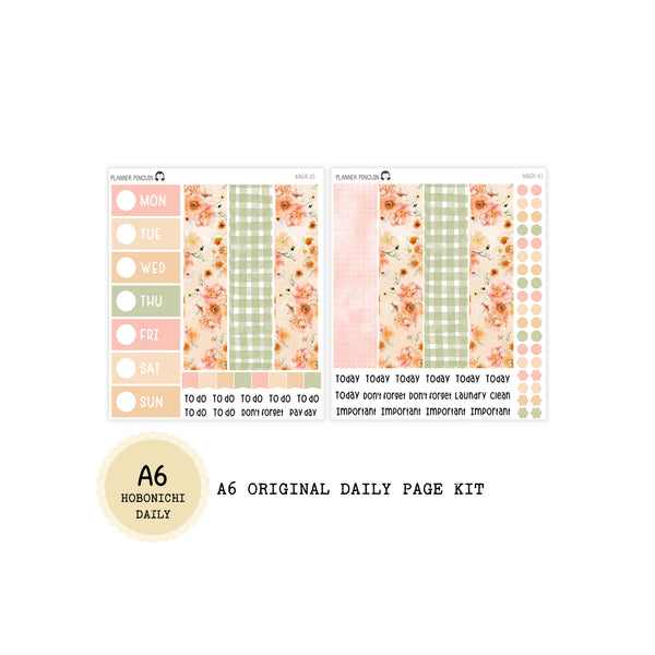 Peach Farm - Daily Kit - Hobonichi Cousin A5 , A6 orginial Techo // #DK-83