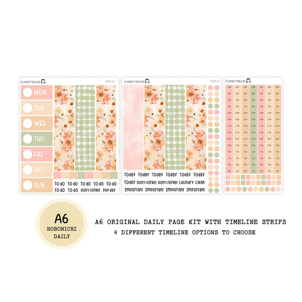 Peach Farm - Daily Kit - Hobonichi Cousin A5 , A6 orginial Techo // #DK-83