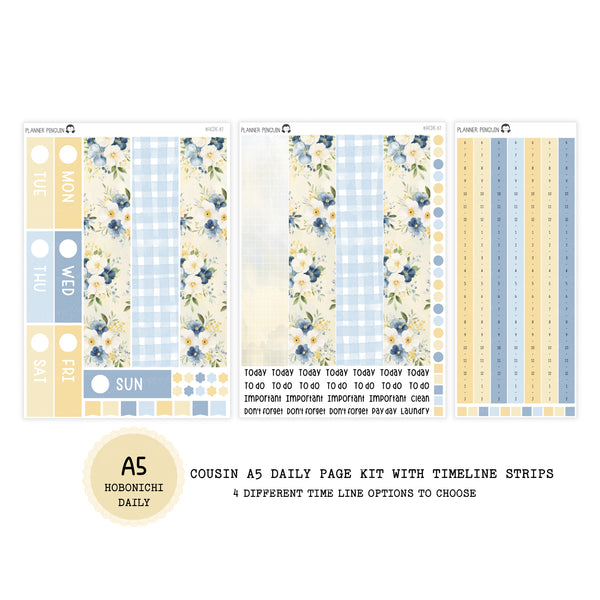 Sunbloom - Daily Kit - Hobonichi Cousin A5 , A6 orginial Techo // #DK-87