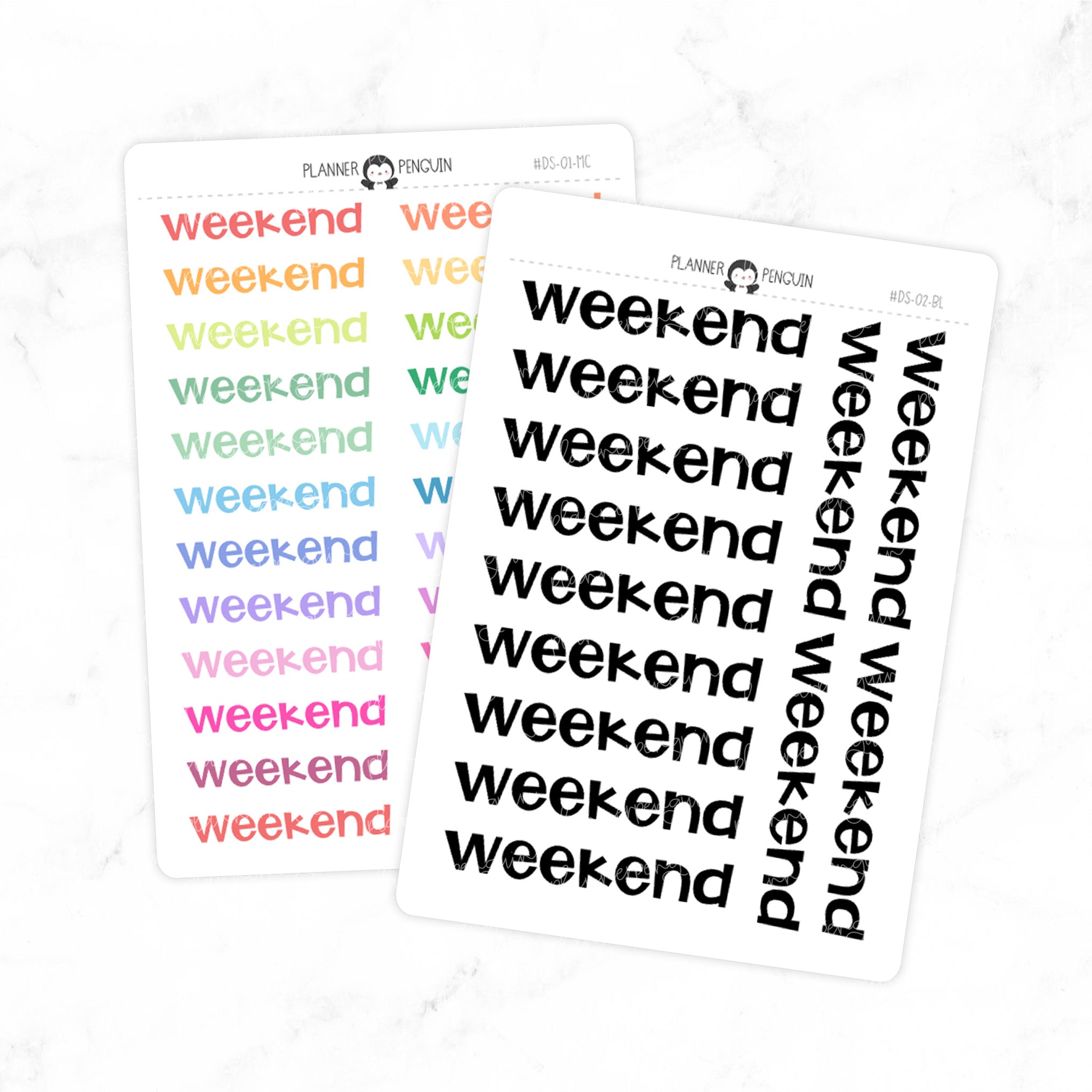 Weekend - Chunky Script Stickers