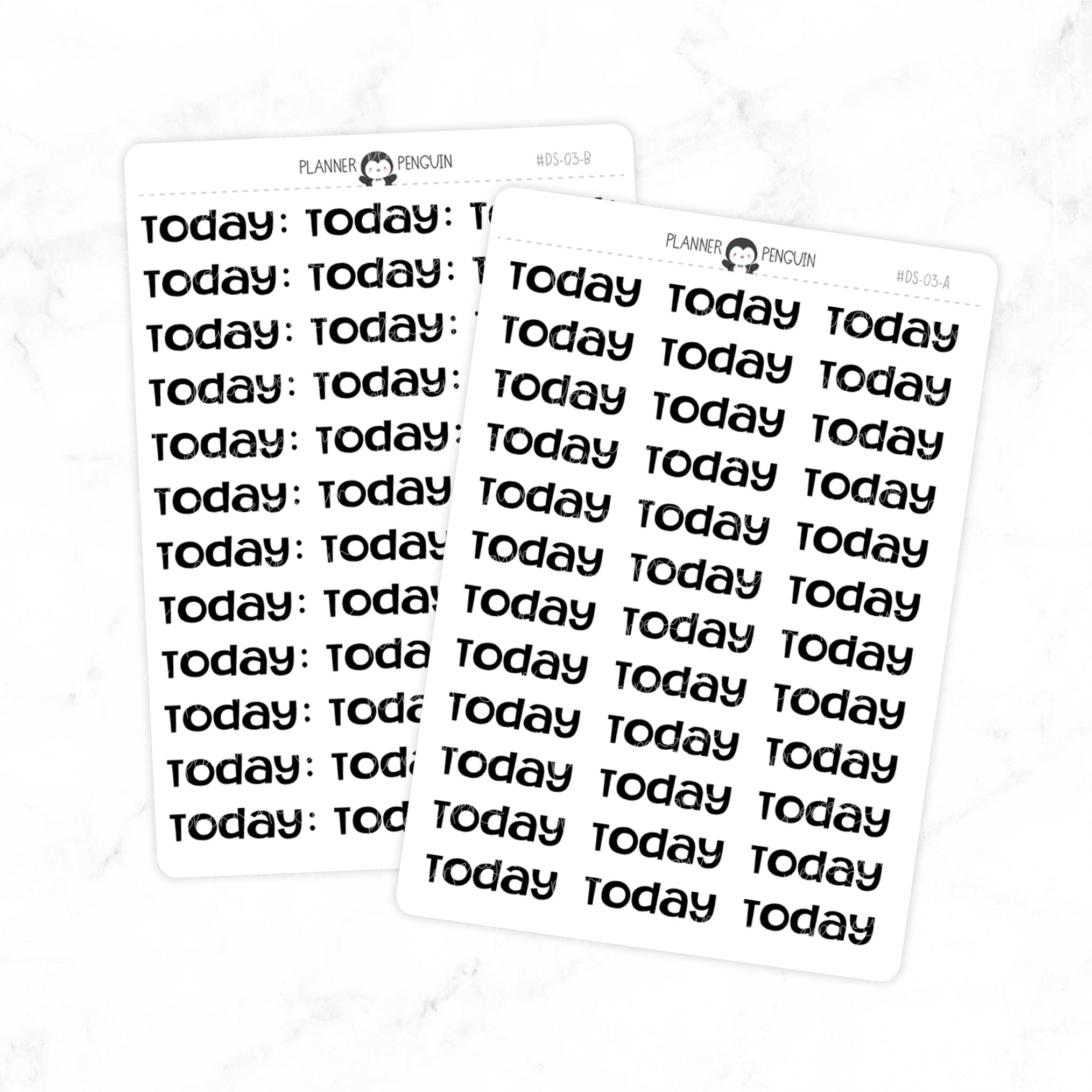 Today - Chunky Script Stickers