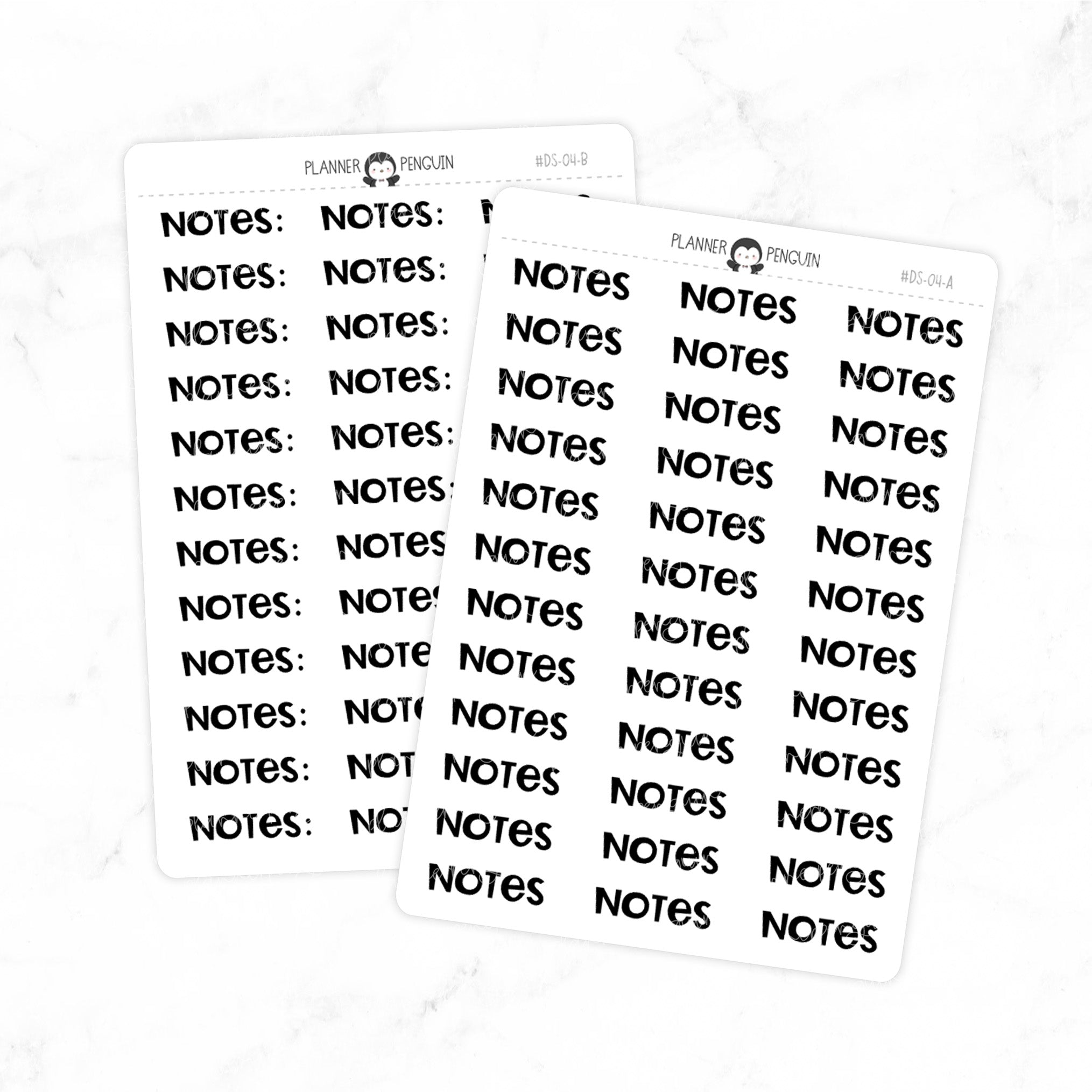 Notes - Chunky Script Stickers