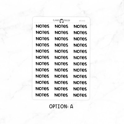 Notes - Chunky Script Stickers // #DS-04