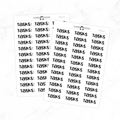 Tasks - Chunky Script Stickers // #DS-06