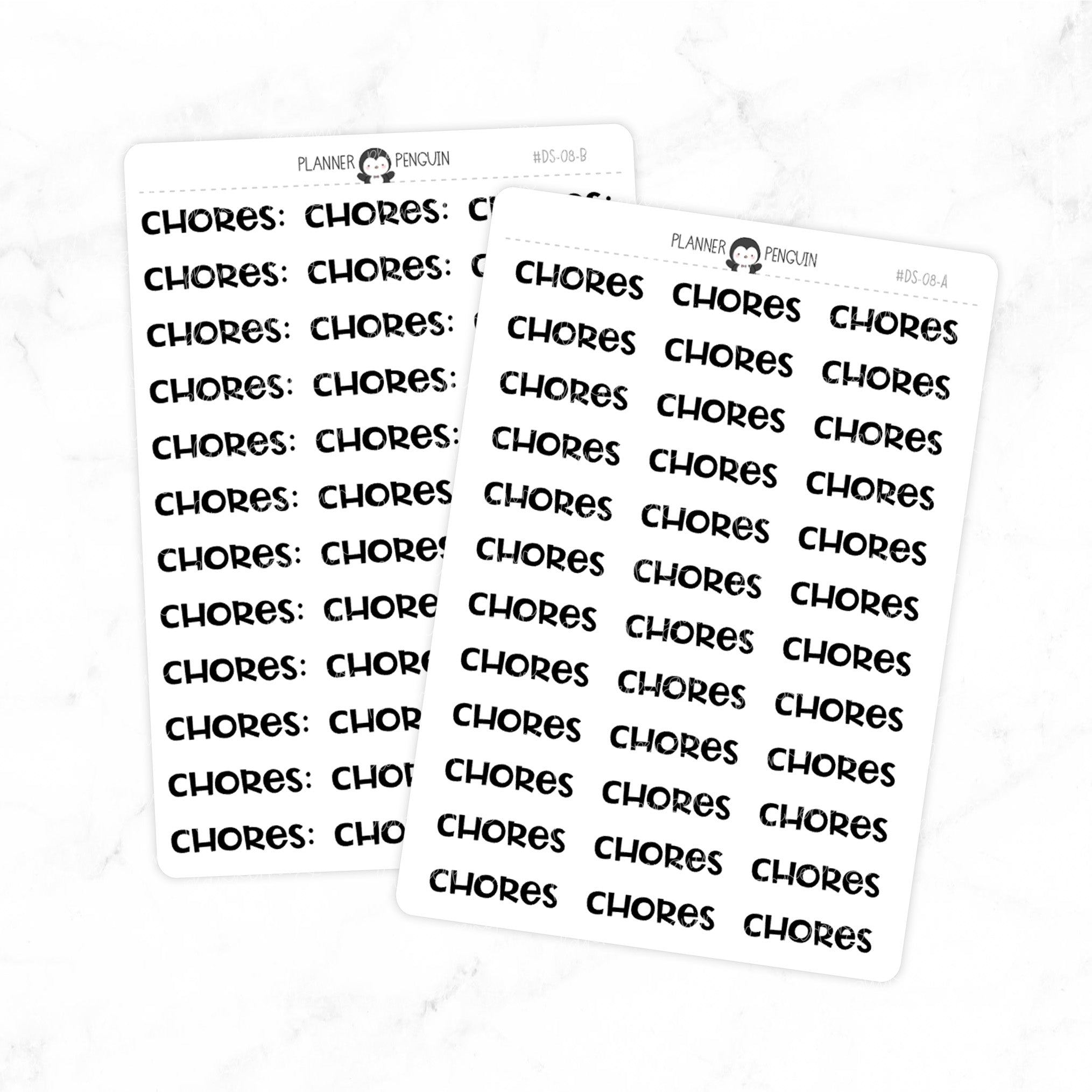 Chores - Chunky Script Stickers