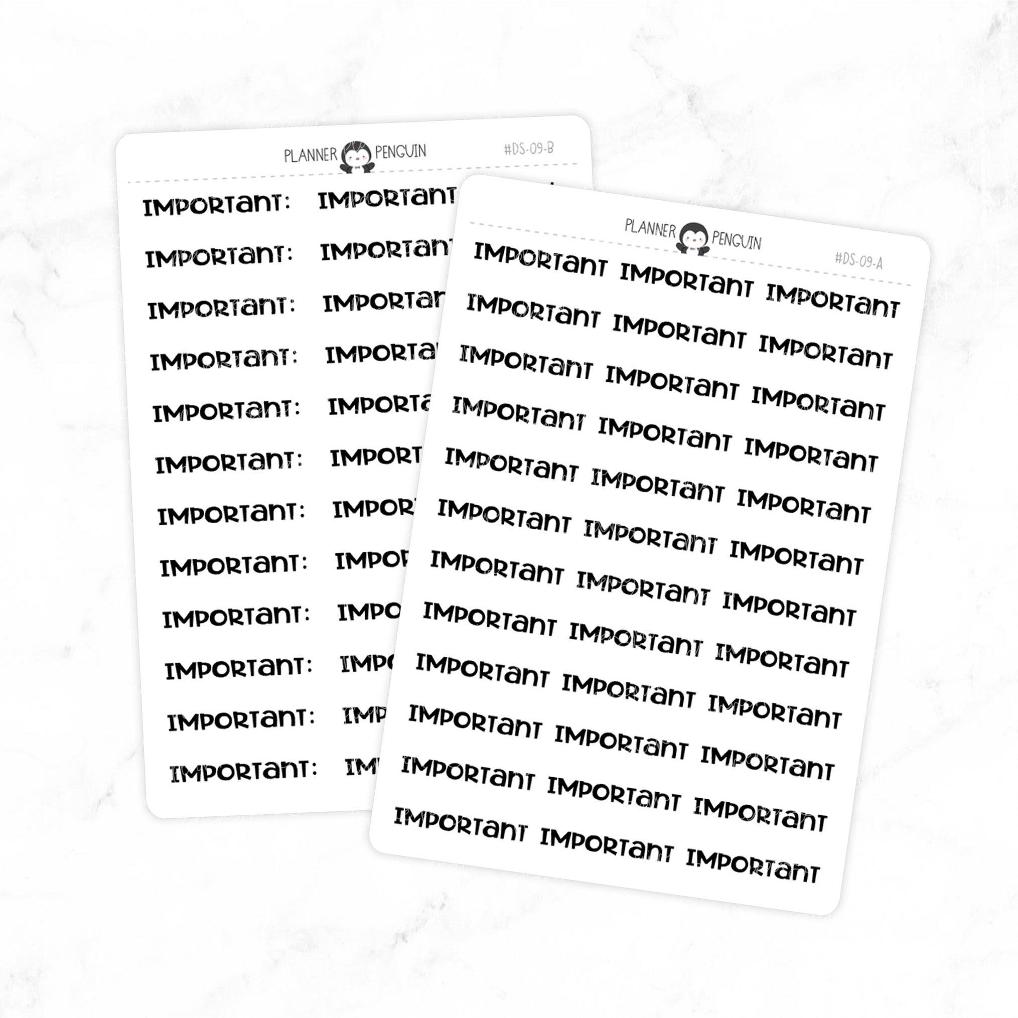 Important - Chunky Script Stickers