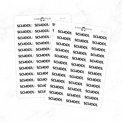 School - Chunky Script Stickers // #DS-12