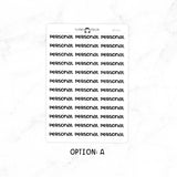Personal - Chunky Script Stickers