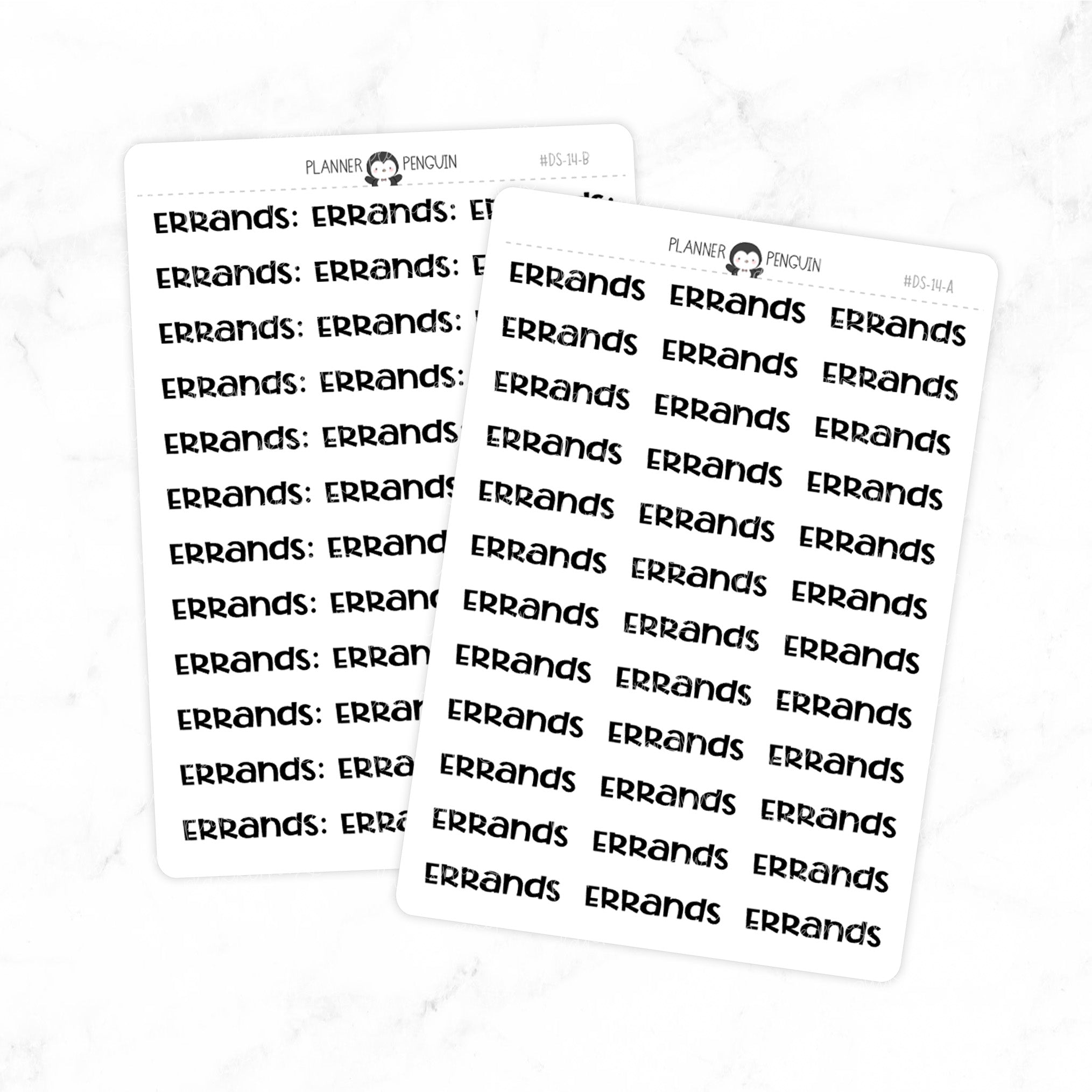 Errands - Chunky Script Stickers