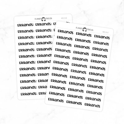 Errands - Chunky Script Stickers // #DS-14