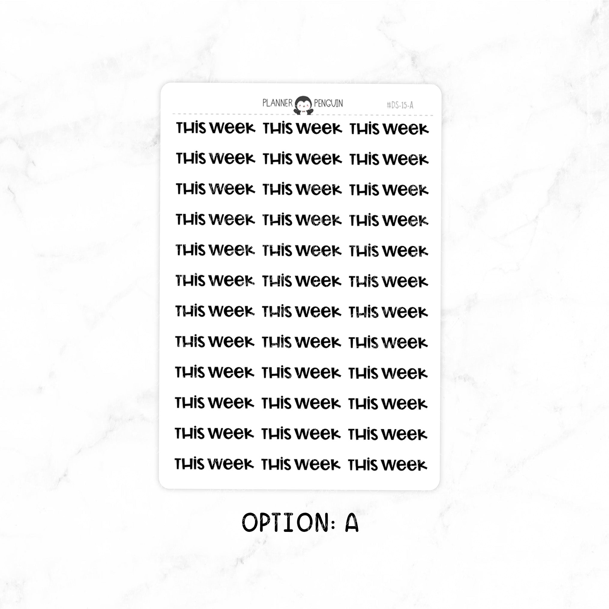 This Week - Chunky Script Stickers