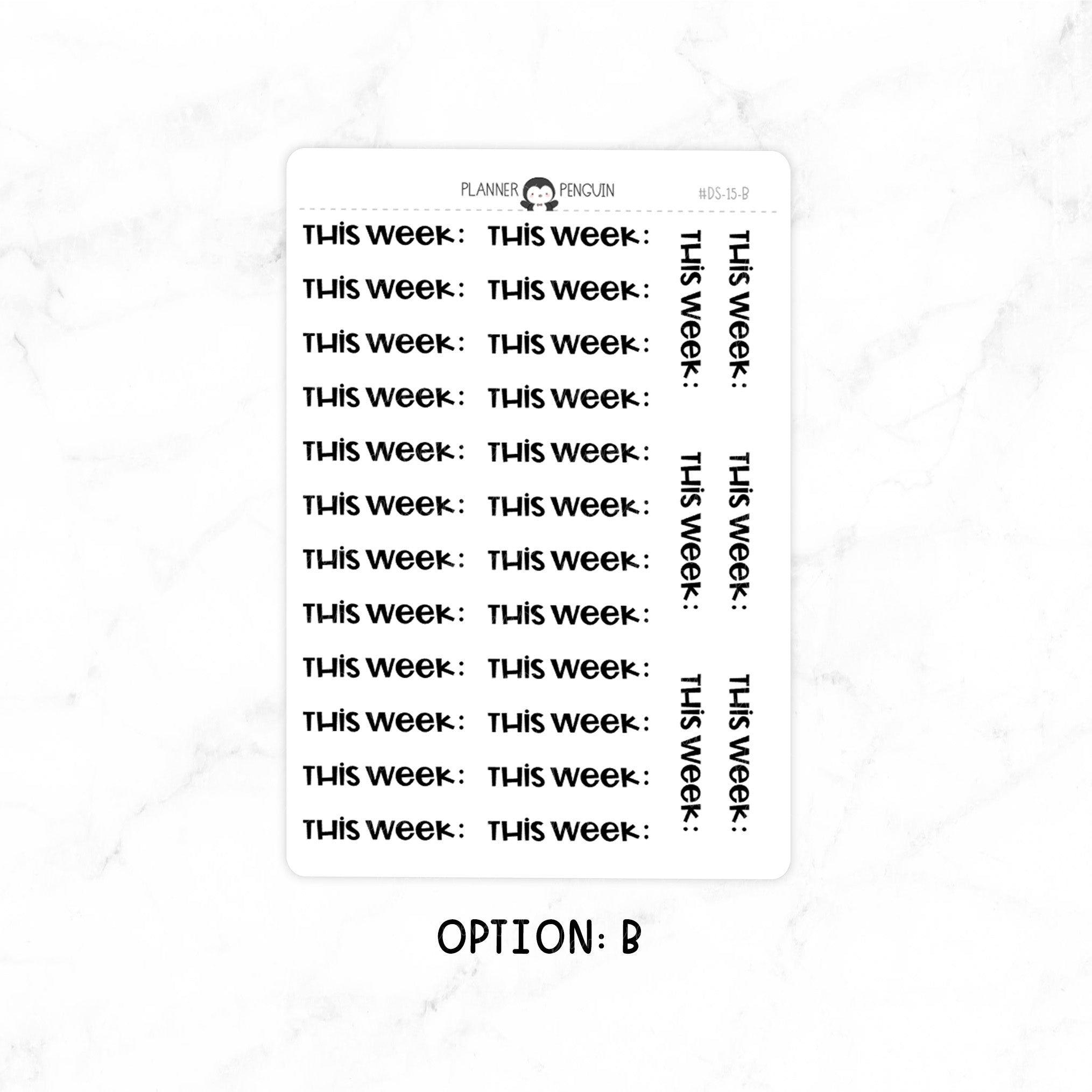 Check Weekly Sticker This Week - Chunky Script Stickers // #DS-15 – Plannerpenguin