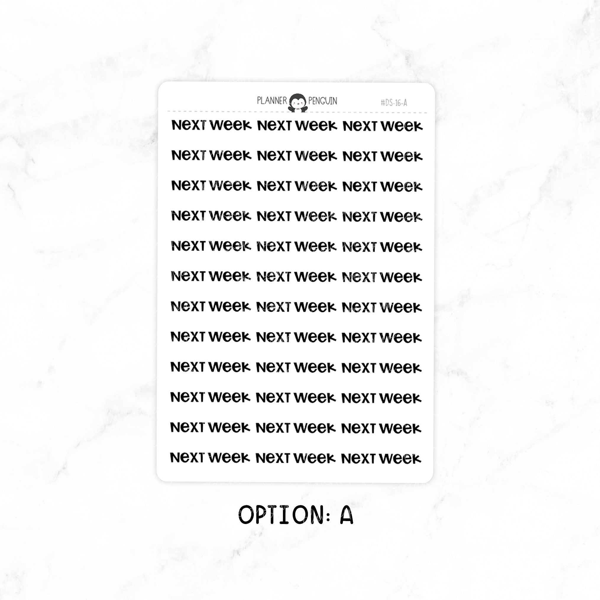 Next Week - Chunky Script Stickers