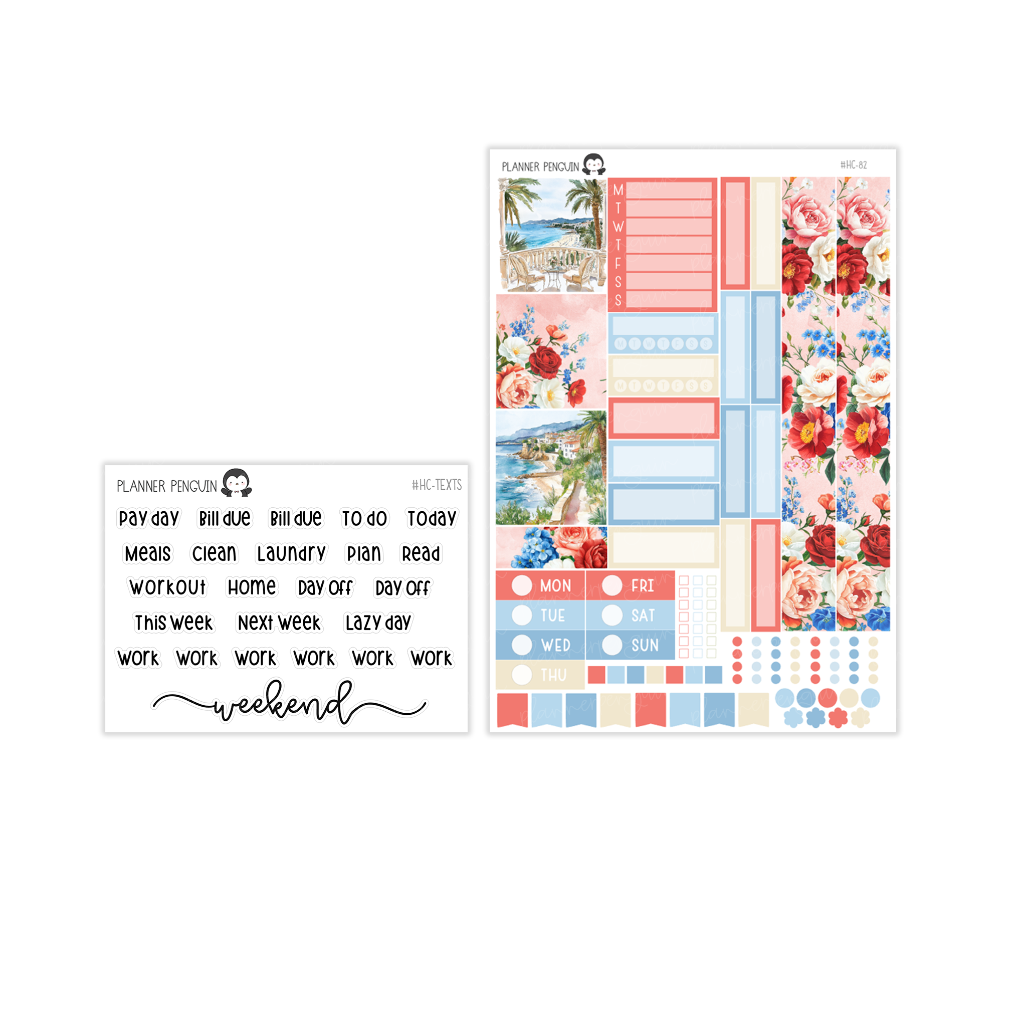 French Riviera Hobonichi Cousin A5 Weekly Sticker Kit // #HC-82