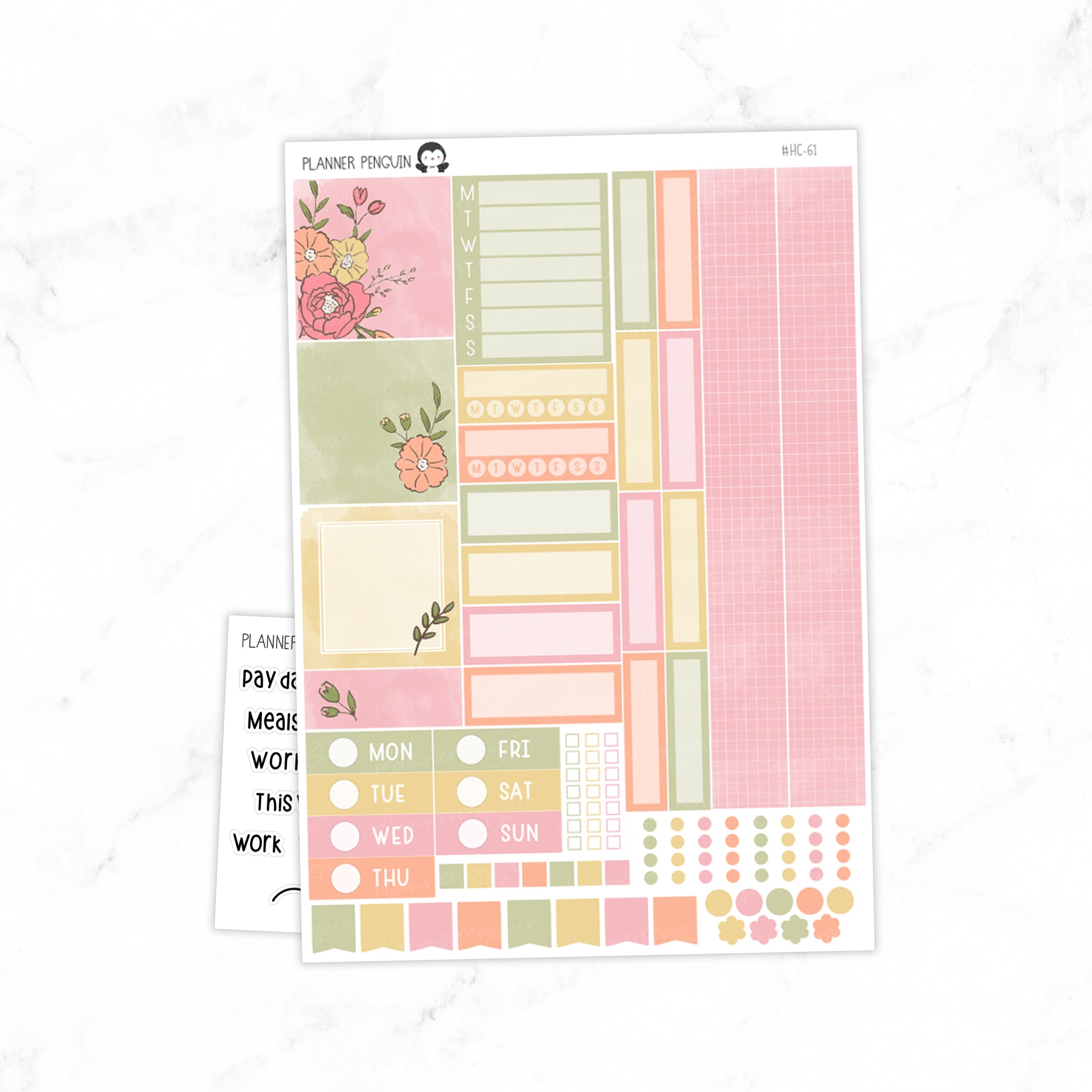 Vibrant Floral Hobonichi Cousin A5 Weekly Sticker Kit // #HC-61